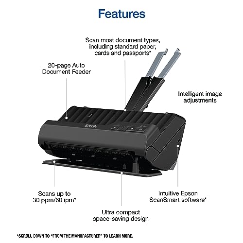 Epson Workforce ES-C220 Compact Duplex Document Scanner with Auto Feeder