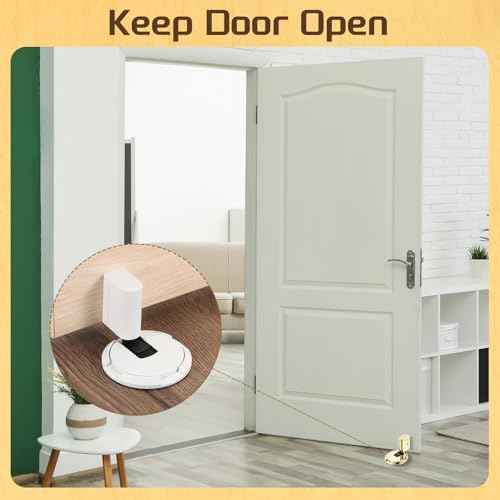 uxcell 4Pcs Magnetic Door Stopper, Silent Magnetic Floor Door Stop with Adhesive, Mechanical Floor Door Stop Shock Absorbing for Bedroom Office Bathroom, White