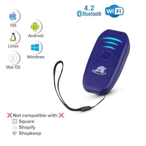 ScanAvenger Portable Mini-Wireless Bluetooth Barcode Scanner: Hand Scanners - Cordless, Rechargeable 1D Scan Gun for Inventory Management Wireless, Handheld USB (1D Only Mini Barcode Reader)