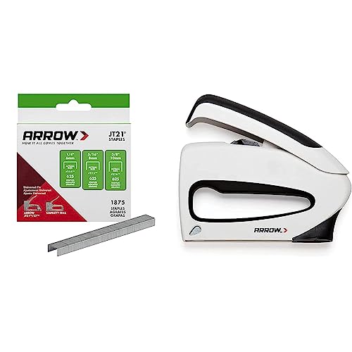 Arrow JT21 Thin Wire Staples & TT21 TruTac Staple Gun - Upholstery, Craft, and Repair Kit