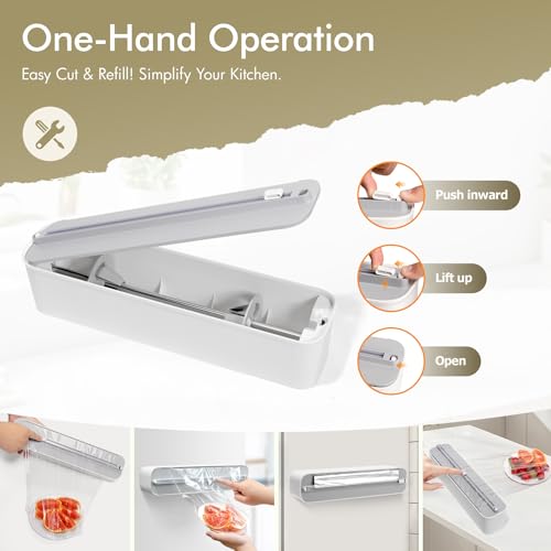 Aluminum Foil & Plastic Wrap Dispenser with Cutter - Magnetic