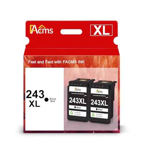 PG-243XL Ink Cartridge Black Replacement for Canon 243 243xl PG 243 Combo Pack for PIXMA MX490 MG2500 MG2522 MG2922 TS3122 TS3322 TS202 TR4520 TR4522 Printers (2 Black)