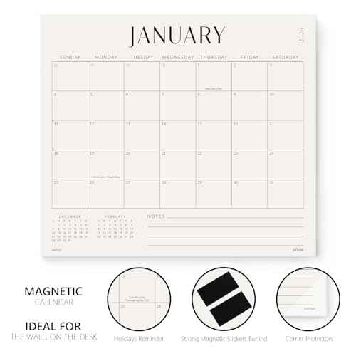 Jotsome Magnetic Calendar for Refrigerator 2025-2026, Monthly Fridge Calendar From Now to December 2026 13x11 inch, Easy Planning