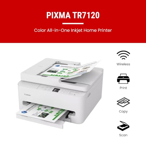 Canon PIXMA TR7120 Wireless All-in-One Inkjet Printer with Duplex & Auto Document Feeder