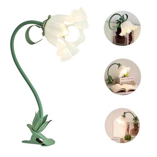 Flower Clip On Table Lamp,LED Reading Light 360¡ÆRotation Clip on Light,Adjustable Headboard Lamp,3 Colors 5W Flower Night Light for Nightstands Living Room Bedroom Lighting Home Office Decor
