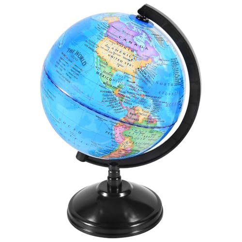 Rotating World Globe 6 Inch Spinning Earth Globe with Stand for Kids Learning Geography Classroom Education or Office Home Decorations