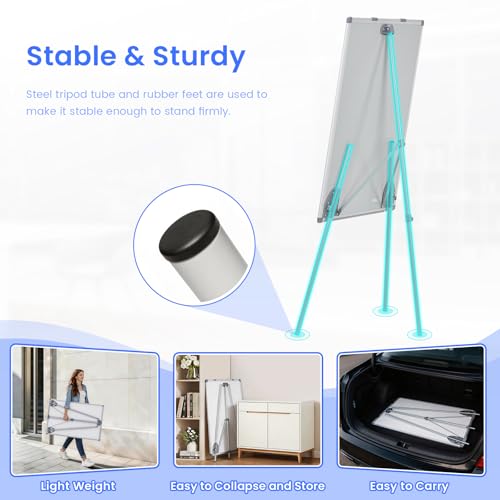 MAKELLO Portable Whiteboard Stand 36x24 inch Magnetic Easel with Adjustable Height