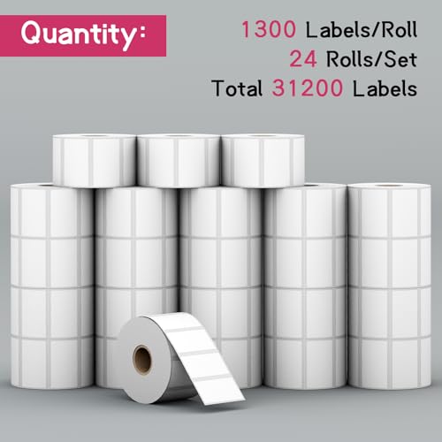 24 Rolls 2" x 1" Direct Thermal Labels, Shipping Labels Compatible with Zebra & Rollo Label Printers for Mailing Postage Address Barcode (1300 Labels/Roll)