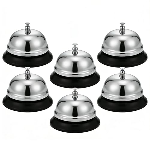 Chrome Service Call Bell - 3.4 Inch Loud Desk Bell for Hotels & Offices