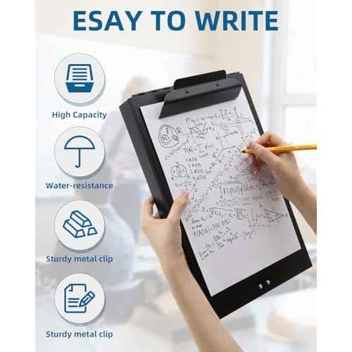 Metal Clipboard with Storage, Letter Size Heavy Duty Aluminum Clipboards, Dual Storage Binder Form Holder with High Capacity Clip for Teacher, Nurse, Police, School & Office Supplies - Frosted Black