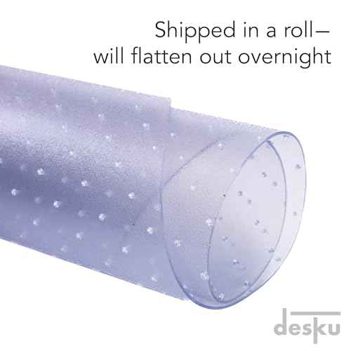 DESKU Super Oval Desk Chair Mat ? Heavy-Duty PVC Mats for Carpet Floor Protection, Clear, 36" x 48" Inches, Made in The USA