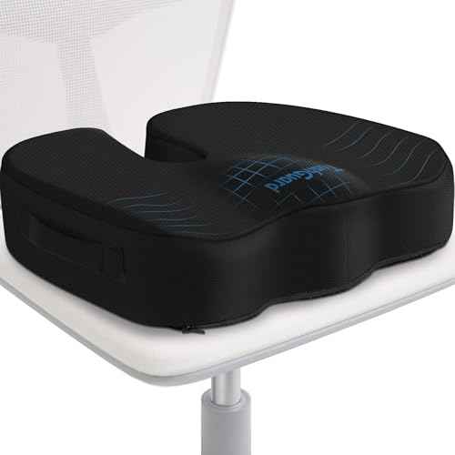 TushGuard Seat Cushion for Office Chair Memory Foam Non-Slip Cushion Back, Coccyx, Sciatica, Tailbone Pain Relief Butt Pillow for Office Chair, Car, Wheelchair, Black, XX-Large