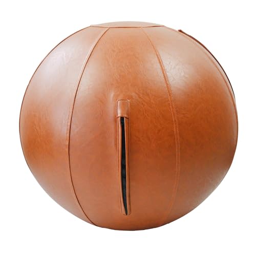 LifeSpan Fitness 30 Inch Yoga Ball Chair – Birthing/Exercise Ball with Leather Caramel Finish