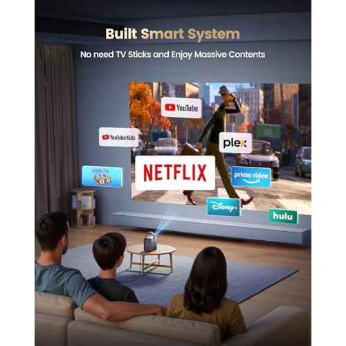 [Netflix-Licensed & Portable]Smart Mini Projector with WiFi and Bluetooth, 4K Supported,Dolby Audio,Auto Keystone & Electric Focus Outdoor Movie Projectors,WiMiUS Native 1080P HD Proyector