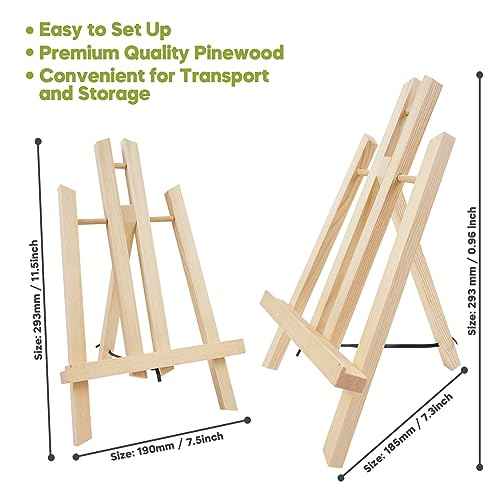 CONDA Tabletop Easel, Portable A-Frame Tripod Tabletop Easel Set for Painting Party & Displaying Canvases, Photos, Display Tripod Holder Stand for Students Kids Beginners£¨16 Pack 11.8 inch£©