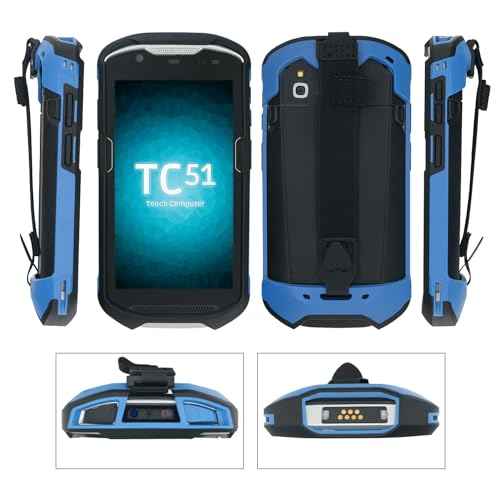 IYOUBOL Protective Cover Bumper Case Rugged Boot with Hand Strap for Zebra TC51 TC510K TC52 TC56 TC57 (Blue)