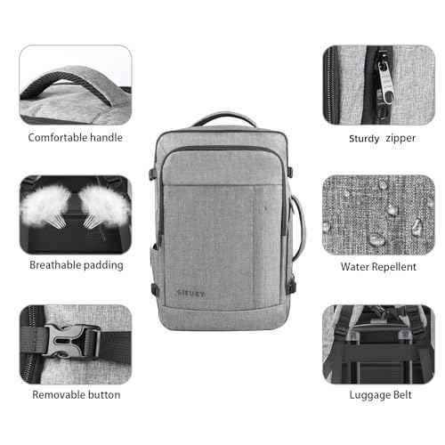 Travel Backpack, Extra Large 50L Expandable Backpack for Men Women, Carry On Backpack For Airplanes, Travel Essentials Luggage Suitcase Daypack Travel Gift Weekender Bag, Grey