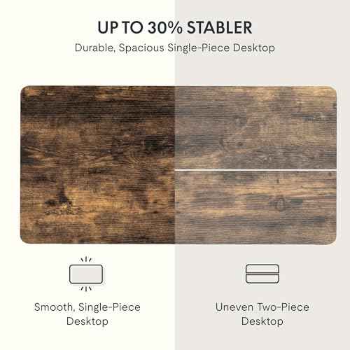 FLEXISPOT EN2 Whole-Piece Standing Desk with Clamp Power Strip, 55 x 28 Electric Stand Up Height Adjustable Desk with Cable Management (Black Frame + 55" Rustic Brown Desktop, 2 Packages)