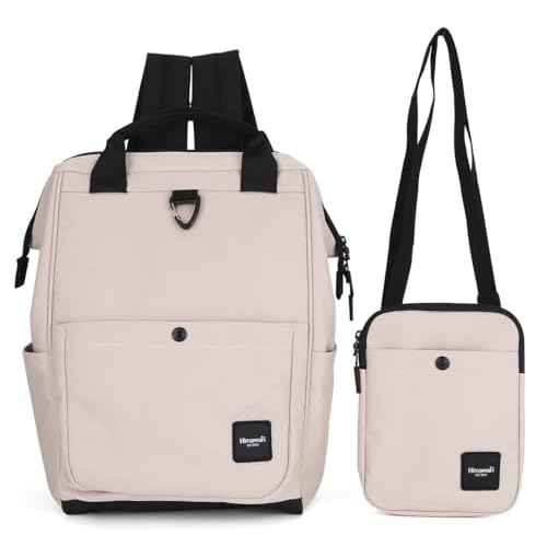 himawari 14.9 inch Women's Laptop Backpack, Large Capacity College Schoolbag, Waterproof Travel Bag for Men & Women-0403-03#Black