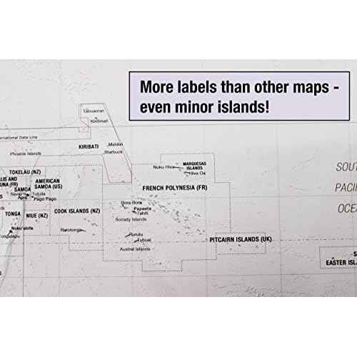 Laminated World Odyssey Map Poster | Executive Style Map | Includes The Most Legible Location Labels | 36¡± x 24¡± | Shipped Rolled in a Tube, Not Folded | Great for The Home or Classroom
