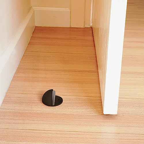 Dome Door Stop Wall Protectors with Rubber Stopper ? Oil Rubbed Bronze Floor Mounted Door Stoppers 10-Pack ? Design House, 188359