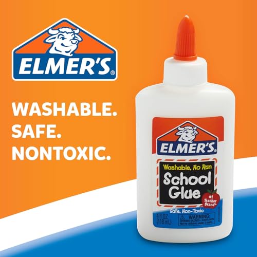 Elmer's White Liquid School Glue - 4 Oz, Pack of 12, Safe & Washable for Arts & Crafts