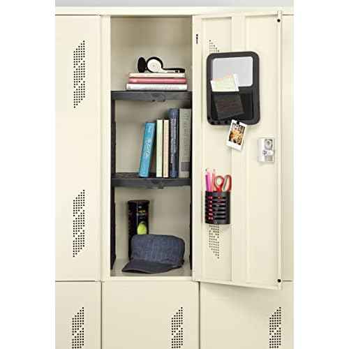 Tools-for-School Height & Width Adjustable Locker Shelf - Strong ABS Plastic - Width Adjusts from 8"-12.5" & Height Adjusts from 10"-14" - Patented Design - BEWARE OF CHEAP IMITATIONS - 2 Pack (Black)