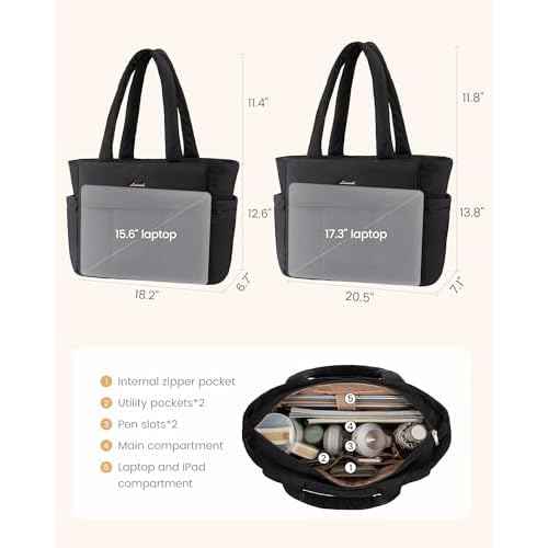 LOVEVOOK Laptop Bag for Women Puffer Work Tote Bags Lightweight Large Computer Bag Purse for Teacher Nurse Travel Daily