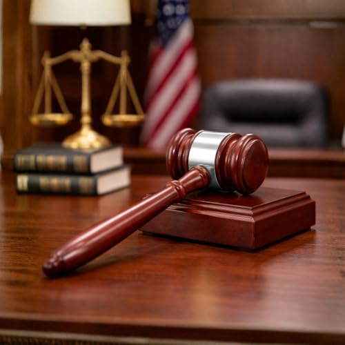 Personalized Wooden Gavel and Sound Block Set with Engraved Silver Band - Professional Judge, Auction, Ceremony Gift