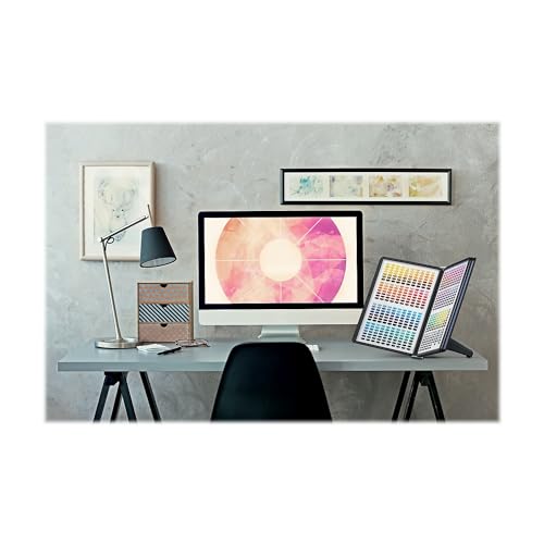 Durable Desktop Reference System with 5 Double-Sided Panels - Letter-Size 8.5" x 11" Inches - Black SHERPA SOHO Design - Desk Reference Organizer