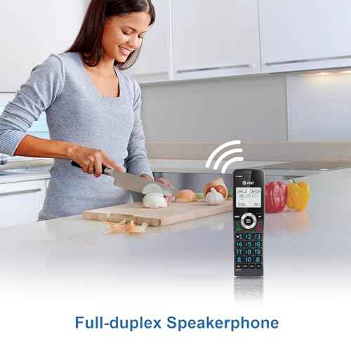AT&T GL2101 DECT 6.0 Cordless Home Phone with Call Block, Caller ID, Full-Duplex Handset Speakerphone, 2" White Backlit Display, Lighted Keypad (Graphite & Black)