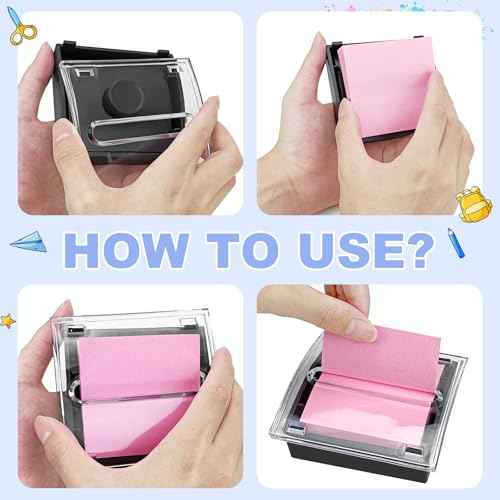 Post it Note Dispenser,3x3 Inches£¬Sticky Note Holder, Black Base,Pop up Post it Notes Dispenser for Office Home Classroom Desk Supplies