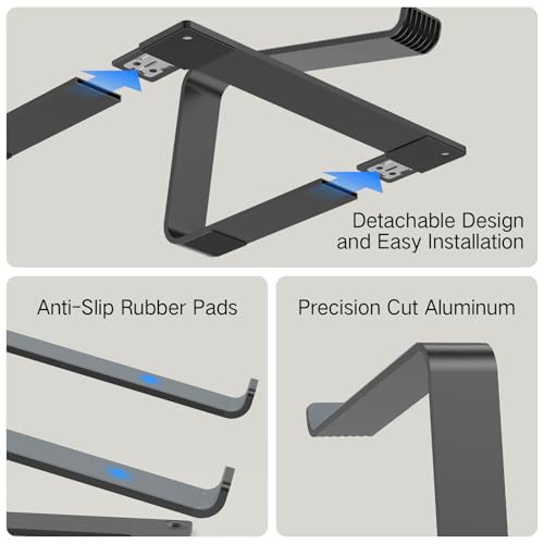 Ergonomic Aluminum Laptop Stand for Desk, 10-15.6 Inch Compatibility