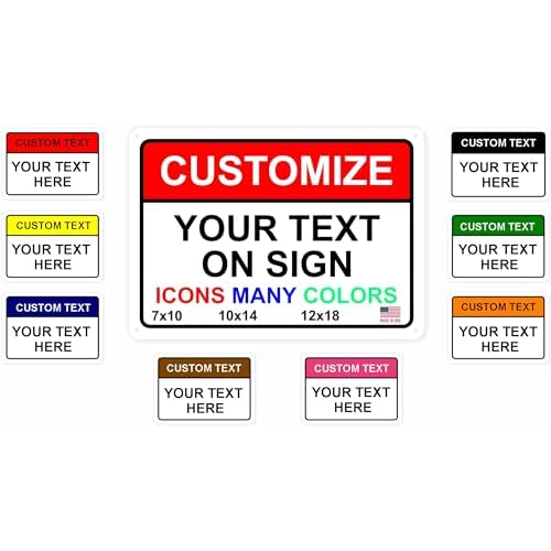 Custom Signs Outdoor Metal for Home Office Business, Personalized, Door, Porch, Delivery, Man Cave, Shop, Garage, Street. For Outside or Inside Use. Our Metal Signs Are UV Printed Solid Aluminum (10x7 inches, Header Box)