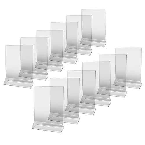 New Star Foodservice 23008 Acrylic Table Menu Card Holder, 5 by 7-Inch, Clear, Set of 12