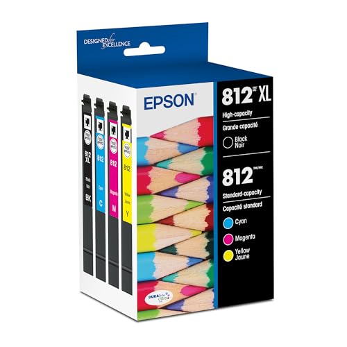 Epson 812 Ink Cartridge Combo Pack - Black XL & Standard Color for WF Series