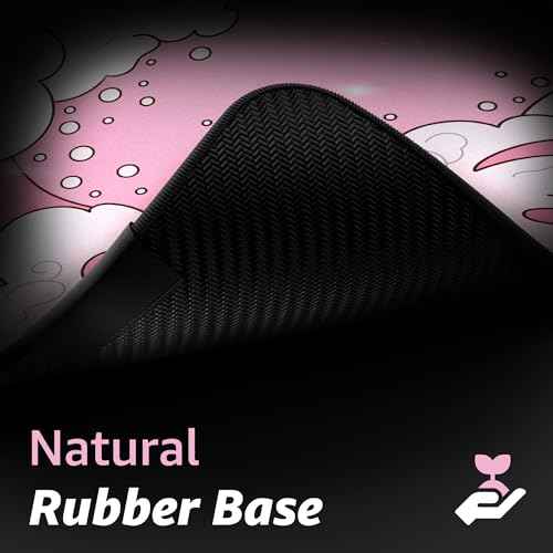 Hystar¢ç Extended Gaming Mouse Pad | XXL 36" x 16" | 5mm Thick, Waterproof Surface, Smooth Polyester Fabric, and Natural Rubber Base | Kawaii Wave