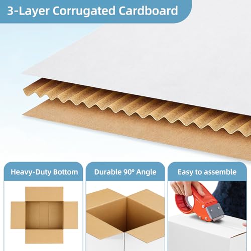 Famagic Small Shipping Boxes 10x7x5 Inch Pack of 10 - White Packaging & Business Use