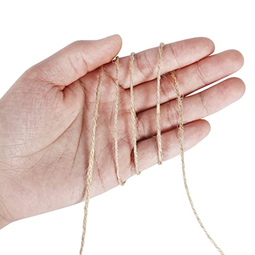Tenn Well Natural Jute Twine 2mm x 984ft - Brown Garden String for Arts, Crafts, Gift Wrapping
