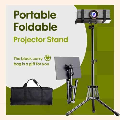 Projector Stand Laptop Tripod- Portable Tripod Adjustable Height 20 to 60 Inch, Projector Stand with Gooseneck Phone Holder £¦ Mouse Tray, Laptop Floor Stand for Podium,Studio, DJ Racks