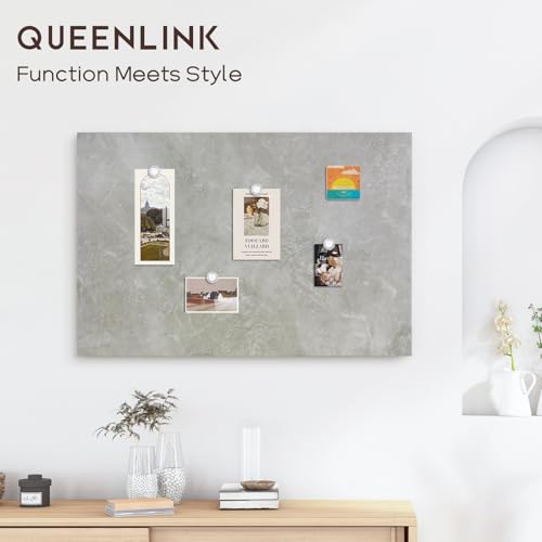 Dry Erase Board for Wall, 28'' x 20'' Decorative Magnetic Magnet Board, White Board, Display Board for Home & Office Decor - Concrete