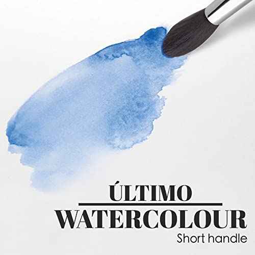Escoda Ultimo Series 1524 Artist Watercolor and Acrylic Paint Brush, Synthetic Squirrel, Flat Wash, Size 1/2 inch