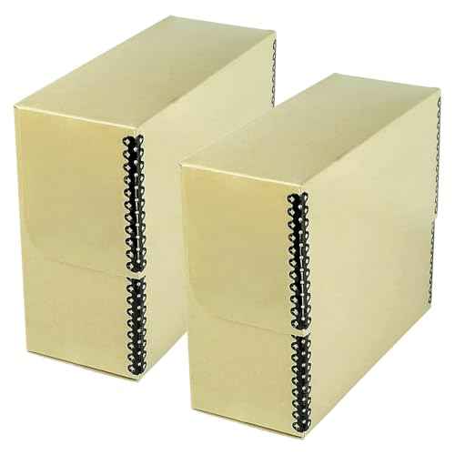 Lineco Archival Document Storage Box with Metal Edge, Acid-Free Tan Boxboard, Organize and Store Files, Prints, Photos, Legal-Sized Case 15.5" x 10.5" x 5" Wide, Pack of 2