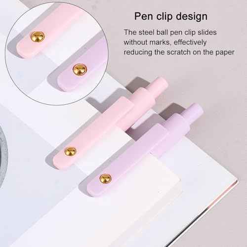 ITAWIXS Gel Pens, 6 Pcs 0.5mm Quick Dry Black Ink Pens Fine Point Smooth Writing Pens, Cute Office School Supplies Gifts for Women