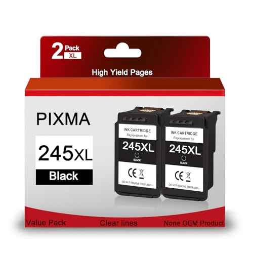H&BO TOPMAE Remanufactured Ink Cartridge Replacement for Canon PG-245 PG-243 243XL 245XL Black for Canon PIXMA MG2522 TS3320 TR4527 MG2522 TR4520 MG2525 TS3322 MX490 Printer(2 Black)