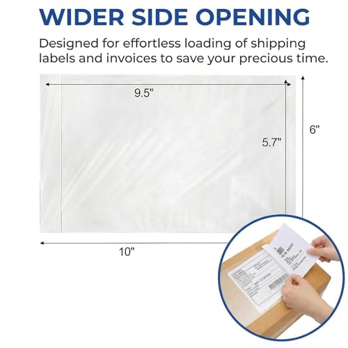 300 Pack Clear Shipping Envelopes for Mailing Packing Lists 6x10" Adhesive