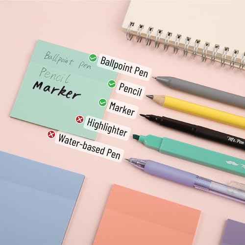 Mr. Pen- Aesthetic Book Annotation Kit, 38 pcs, Aesthetic Highlighters and Gel Pens, Transparent Sticky Notes, Transparent Sticky Tabs for Books, No Bleed Highlighters for Bible Pages No Bleed