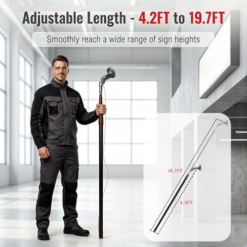 Adjustable Telescopic Sign Letter Change Arm Pole - Outdoor Safety Support