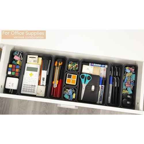 25 PCS Interlocking Desk Drawer Organizer Separator for Office,Bathroom,Kitchen,Makeup,Tool£¨4 Sizes£©