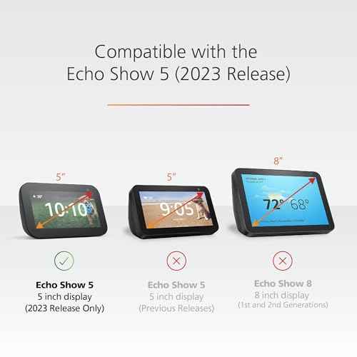 Mission 2-in-1 Tilt & Battery Stand for Echo Show 5 (3rd Gen, 2023 Release) (Make Your Echo Show Portable) - Glacier White